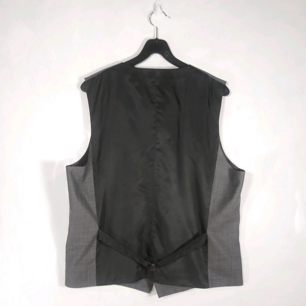 Express - Glen Pattern Gray Wool Blend Button Vest - image 4